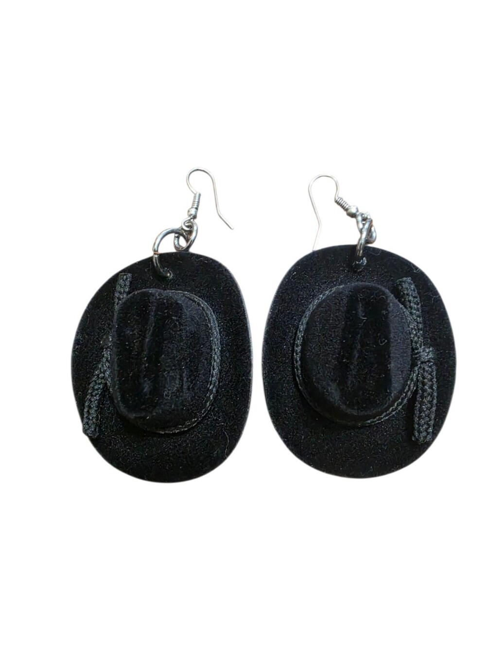 Black Felt Cowboy Hat Earrings